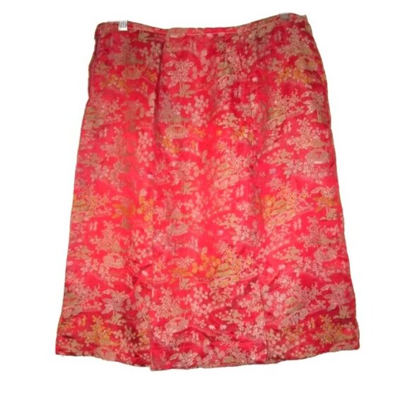 1960s vintage asian clothes red mini skirt size large - Picture 3 of 3